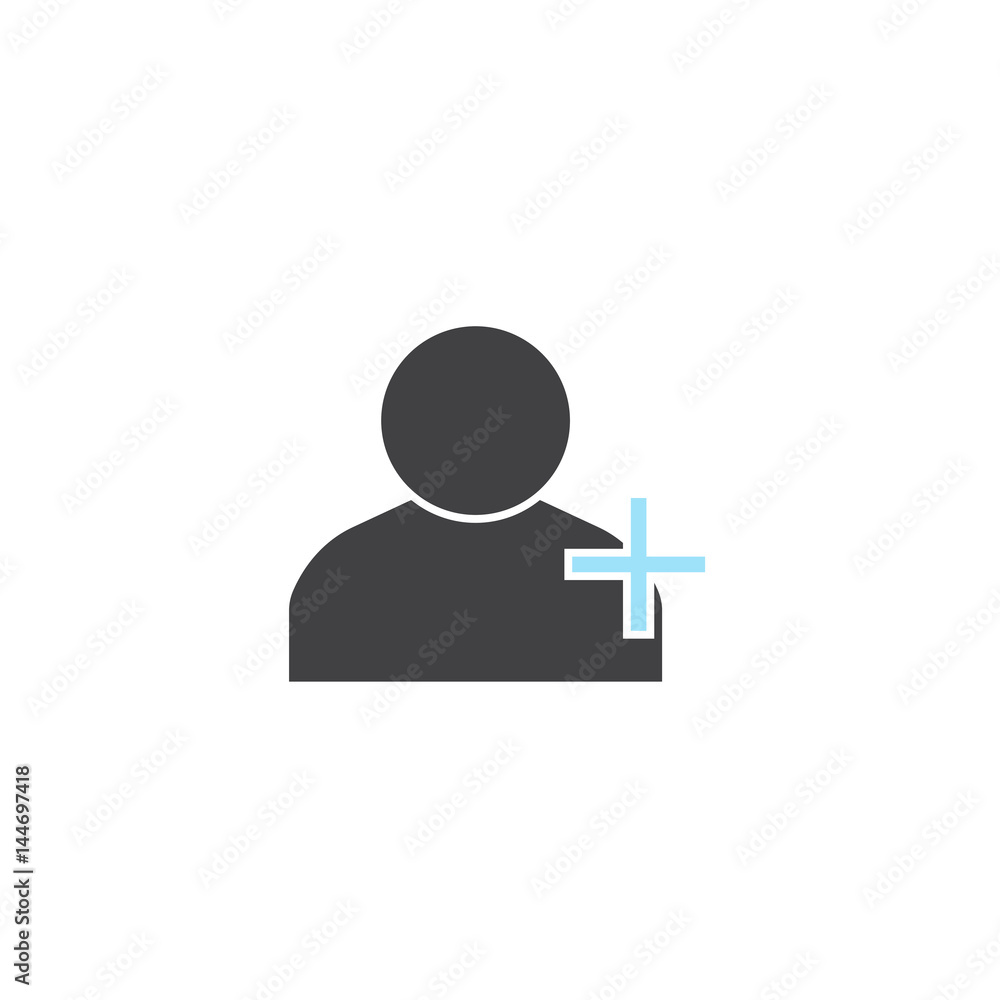 Poster add user vector icon