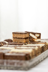Chocolate homemade cookies served on the plate