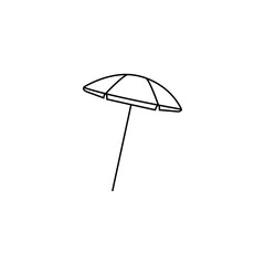 Sun umbrella line icon, travel & tourism, parasol, a linear pattern on a white background, eps 10.