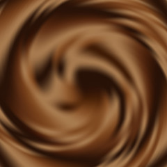 Liquid chocolate swirl background, abstract vector backdrop.