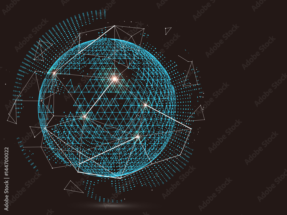 Aufkleber futuristic globalization interface, a sense of science and technology abstract graphics.