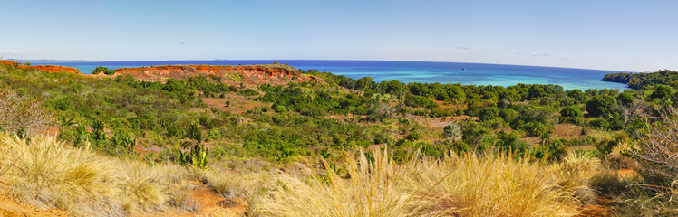 Nosy Iranja a tropical beach in Madagascar - panoramic view