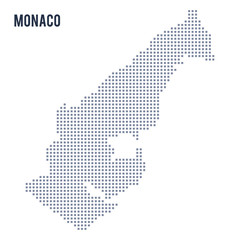 Vector pixel map of Monaco isolated on white background