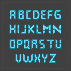 865421 Calculator digital blue text.