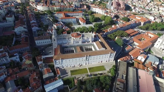 Aerial View old town of Lisbon city
