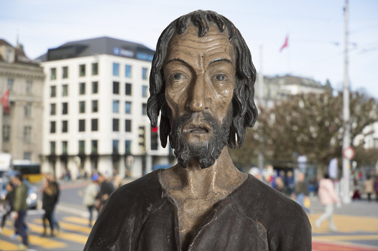 Niklaus von Fl&uuml;e in Luzern (Fotomontage), Schweiz