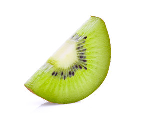 slice of fresh kiwi isolated on white background