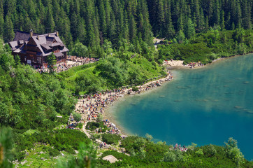 Morskie Oko( Sea Eye) lake in High Tatra mountains - most popular destination, Poland. © andrzej