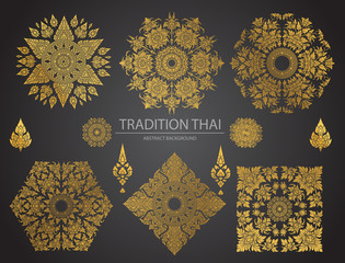 Set of Thai art element, Decorative motifs. Ethnic Art, icon vector - 144702081