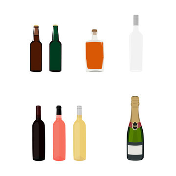 Alcohol bottles set