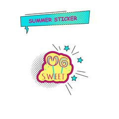 Halftone summer sticker