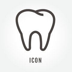 icon Tooth illustration isolated sign symbol thin line for web, modern minimalistic flat design vector on white background and logo. Symbol