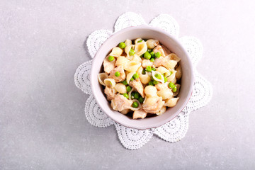 Bowl of pasta with chicken