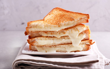 Grilled mozzarella sandwich on plate