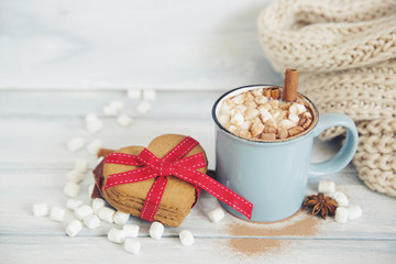 Hot chocolate with cookies 