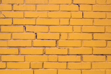 brick wall painted yellow for background