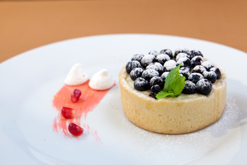 Piece of cheesecake on a plate