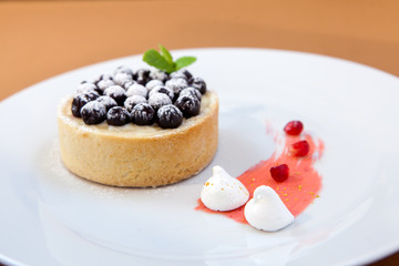 Piece of cheesecake on a plate