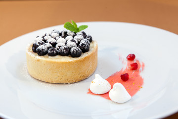 Piece of cheesecake on a plate