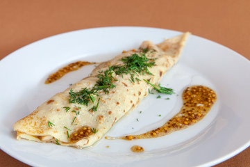 Stuffed omelet for breakfast