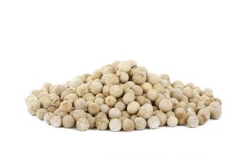 heap of white peppercorn isolated