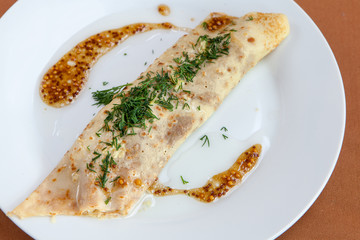 Stuffed omelet for breakfast