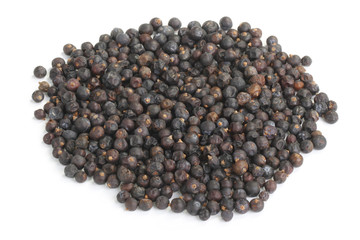 heap of juniper berries isolated
