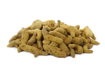 Fototapeta premium heap of dried turmeric isolated