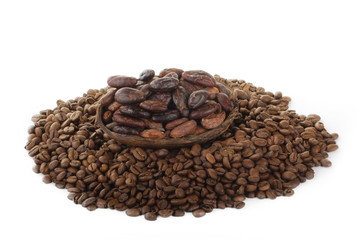 kakao and coffee isolated