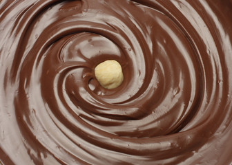 Melted chocolate background / melting chocolate/ chocolate background