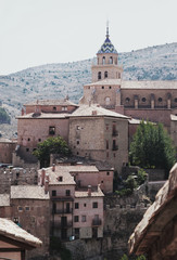 Fototapeta premium Summer sunny view of old spanish town