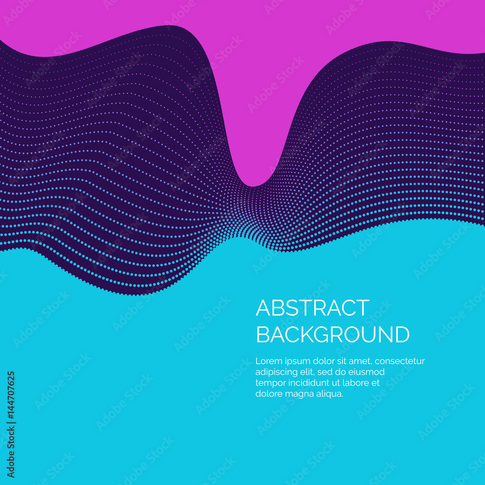 Aufkleber vector abstract background with a dynamic waves and particles