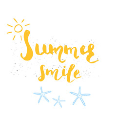 Beautiful summer poster with hand drawn lettering