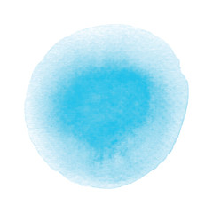 Blue round watercolor on white background