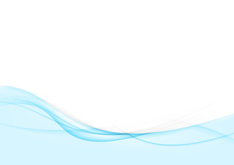 Bright blue abstract swoosh wave stream line folder