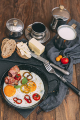 rustic full english breakfast