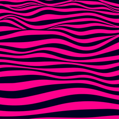 Abstract striped wavy background. Color curved lines. Vector illustration.