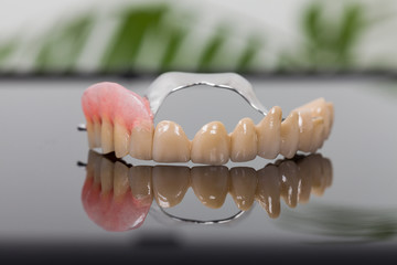 Fototapeta na wymiar Dental prosthesis in lab