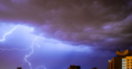 Lightning in the sky, creative abstract blur background,