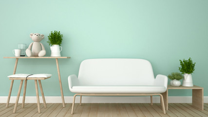 living room or kid room in apartment - 3D Rendering