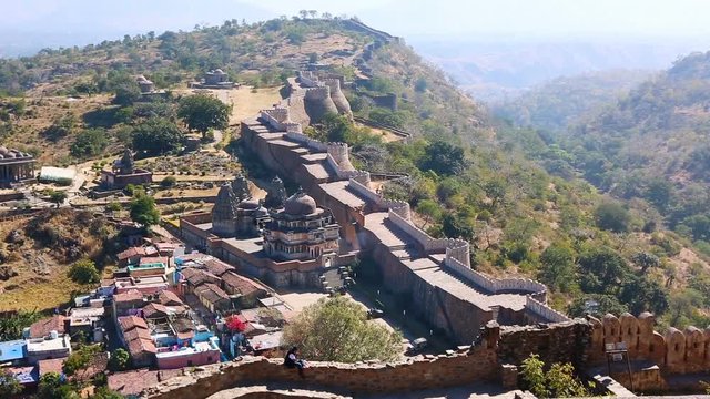 Kumbhalgarh fort in the Rajsamand district near Udaipur, India. Kumbhal fort Beautiful Ancient Indian fortification Architecture.