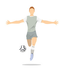 Isolated soccer player. Silhouette of a man in uniform with ball. African american.