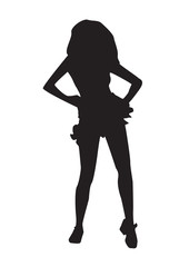 Silhouette of dancing sexy girl vector.