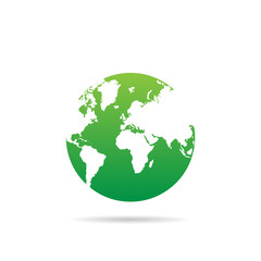 Fototapeta na wymiar Earth globe in Design on a white background