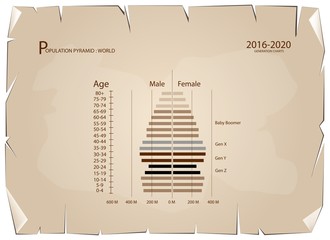 2016-2020 Population Pyramids Graphs with 4 Generation