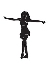 Silhouette of dancing sexy girl vector.