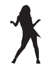 Silhouette of dancing sexy girl vector.