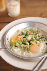 Local Thai morning food egg pan