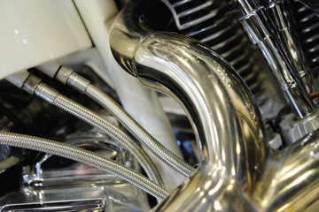 exhaust system of a motorcycle
