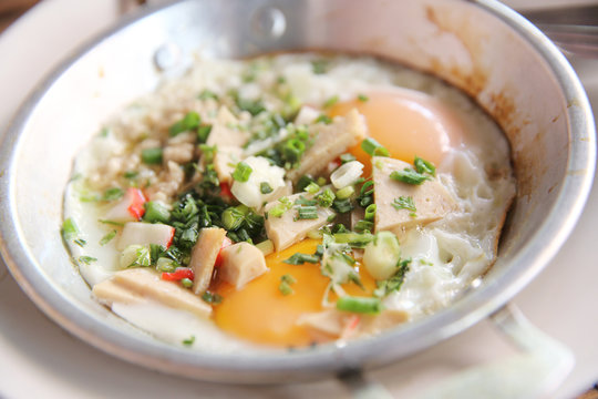 Local Thai morning food egg pan